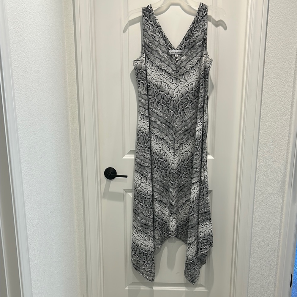 Emma & Michele Black and Gray Asymmetrical Dress